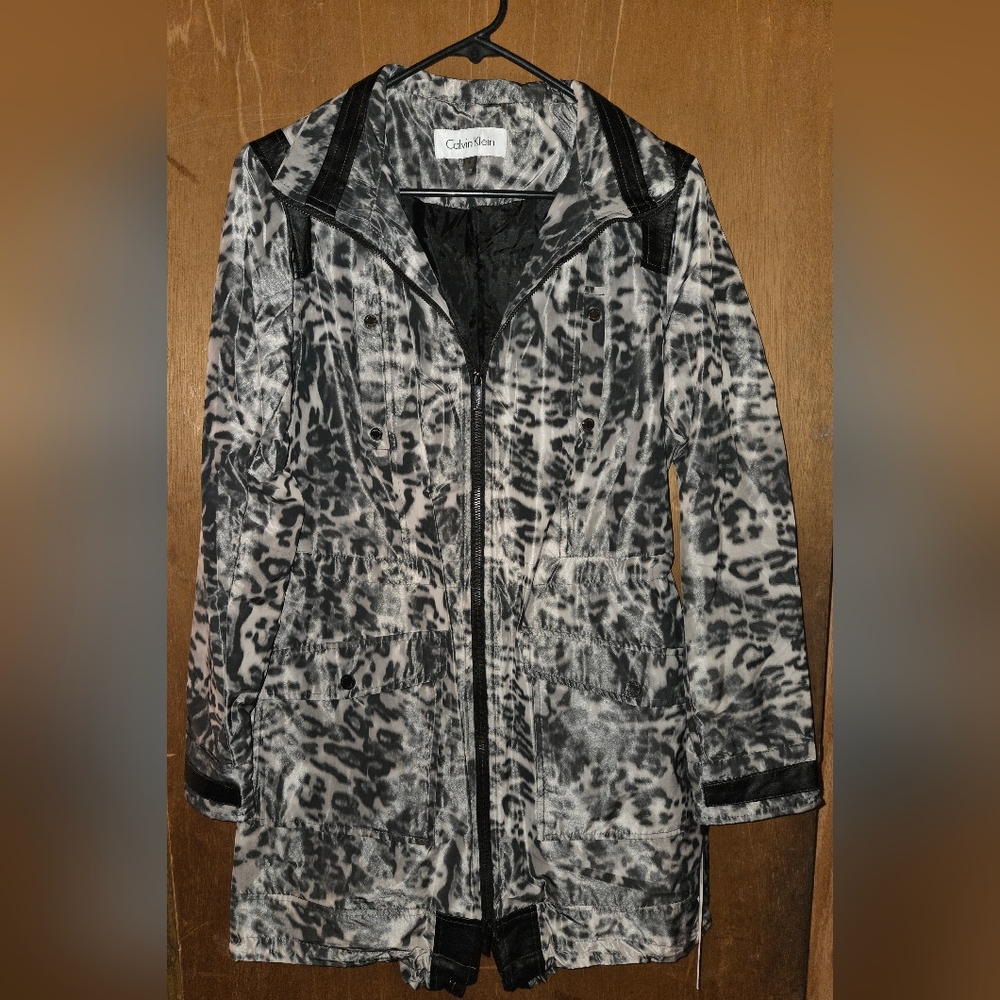 Calvin Klein Leopard Print Rain Coat